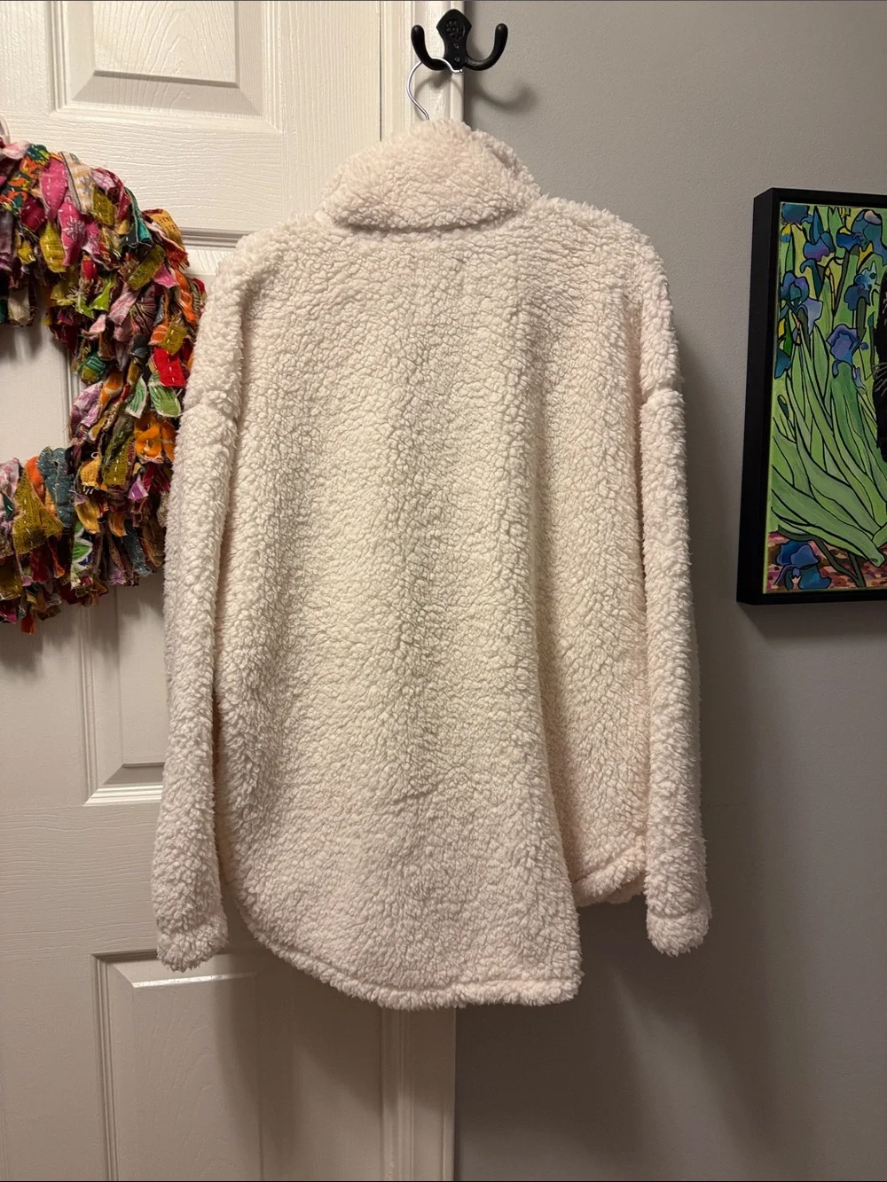 Lou & Grey Cream Sherpa Jacket with Pink Trim - Picture 5 of 5